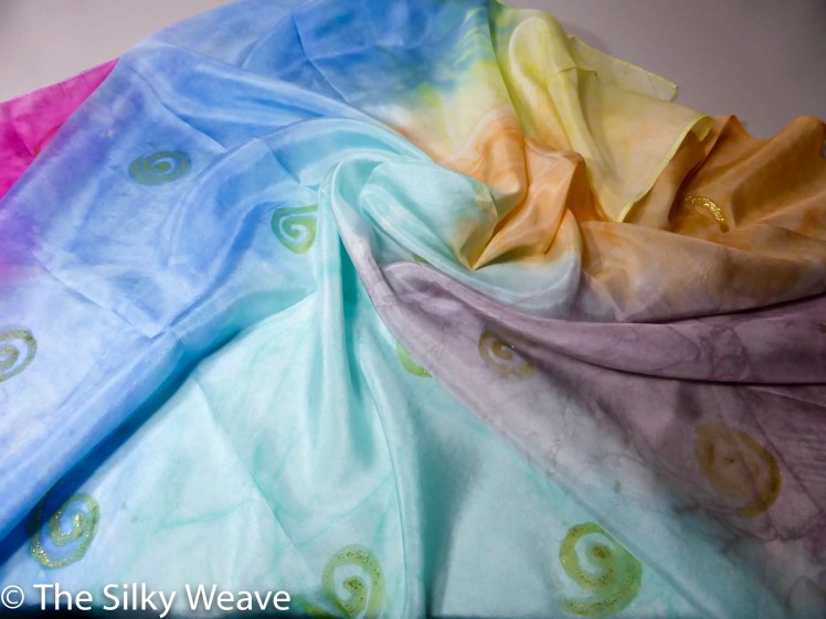 Spiral silk scarf